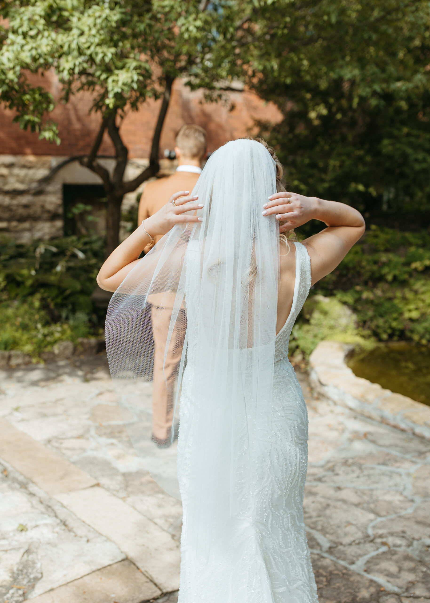 wedding first look at the loft 214 in the historic downtown stillwater minnesota
