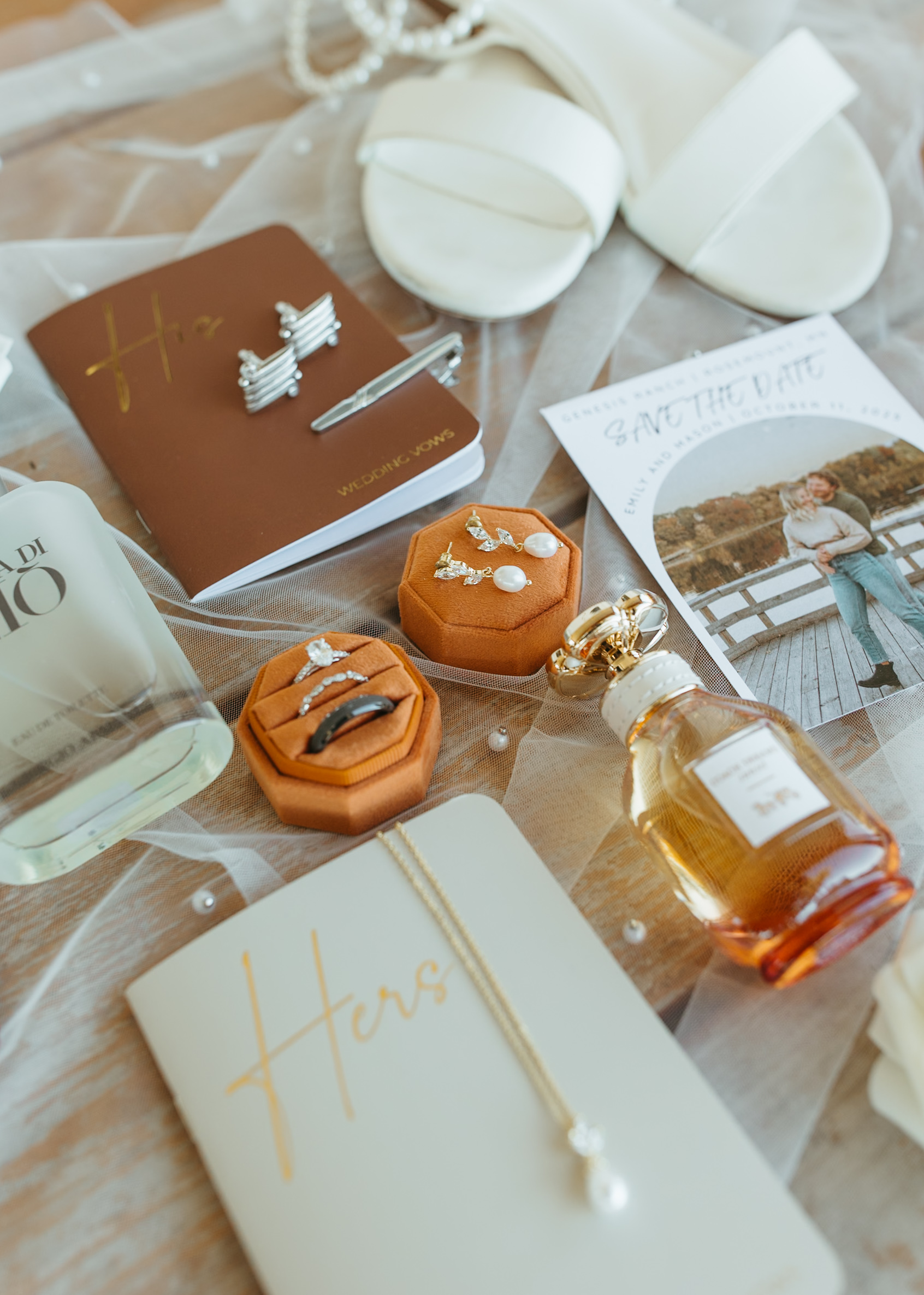 Bridal details and wedding rings at a Genesis Ranch wedding, styled by D'Amore Wedding and Event Planning and photographed by a Minneapolis wedding photography professional.